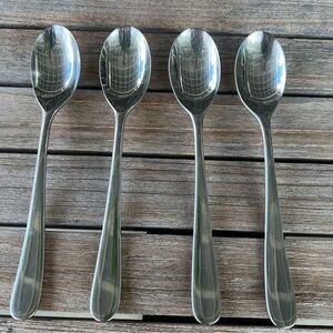 Yamazaki Haataja Japan Aquatique Stainless Steel 4-Piece Soup Spoon Set 8”